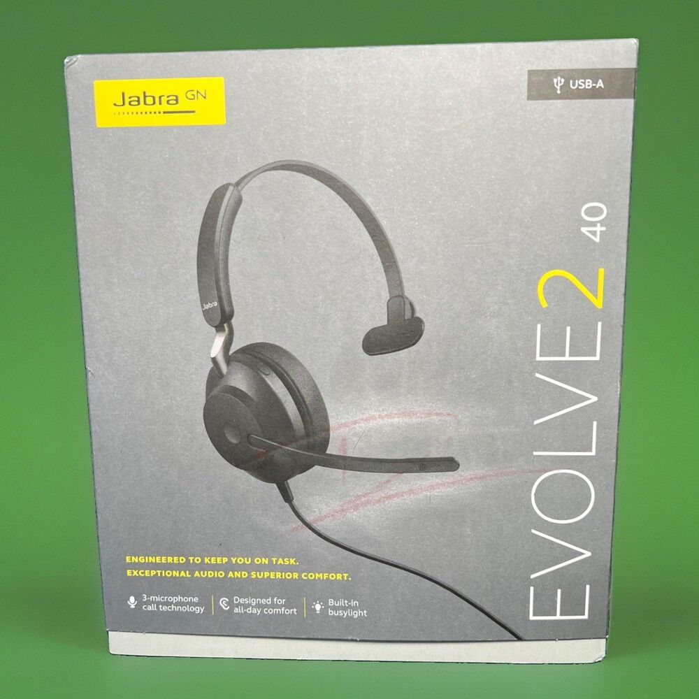 Jabra Evolve2 40 Stereo Headset (MS Teams, USB-A) - Black OPEN BOX